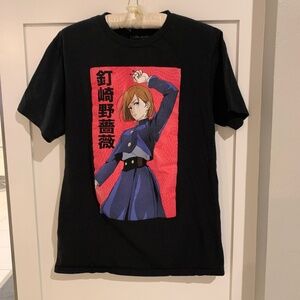 Jujutsu Kaisen Nobara Crew Neck Short Sleeve Black T-shirt Medium